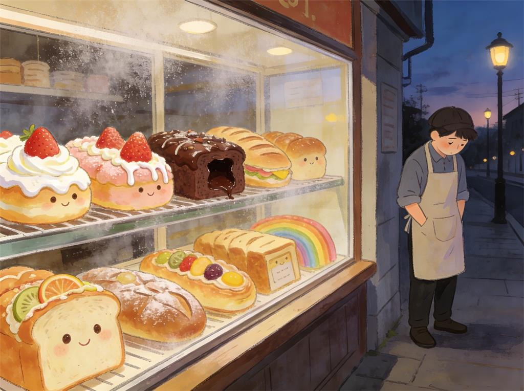 水彩画:网红面包卖不动了 水彩画高清JPG图片素材