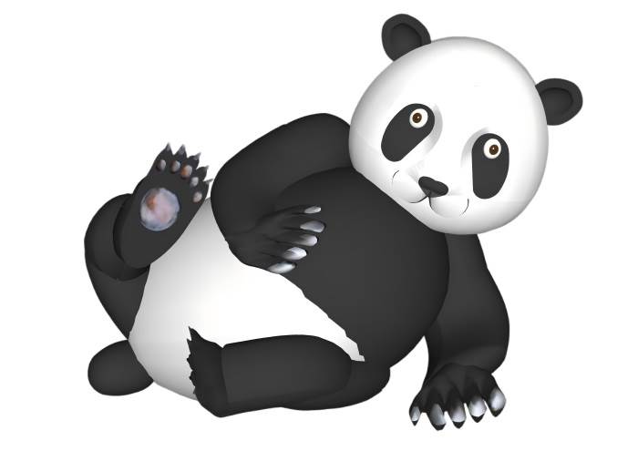 侧躺的熊猫动物SU模型 SU模型免费下载_sketchup模型