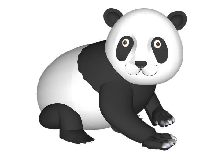 卡通可爱的熊猫动物SU模型 SU模型免费下载_sketchup模型