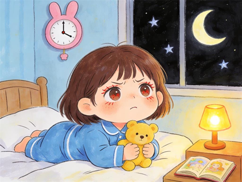 水彩画:为啥明明很困但就是睡不着 水彩画高清JPG图片素材