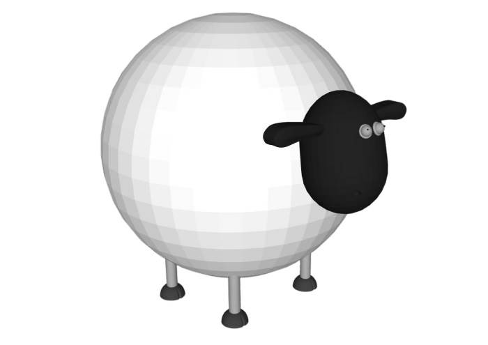 卡通小绵羊动物SU模型 SU模型免费下载_sketchup模型