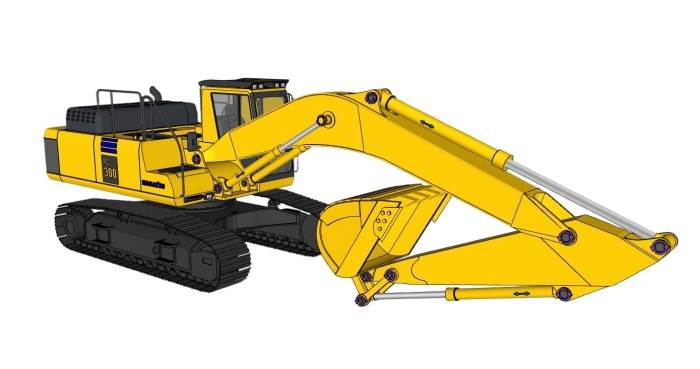 履带式液压挖掘机机械SU模型 SU模型免费下载_sketchup模型