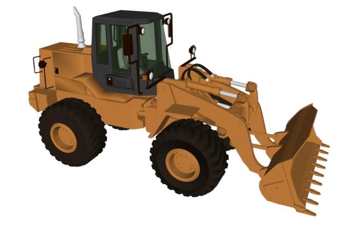 轮式装载机铲车机械SU模型 SU模型免费下载_sketchup模型