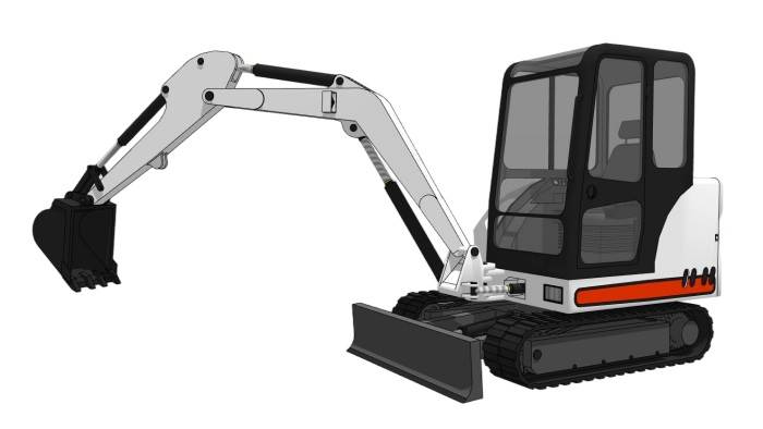 履带式小型挖掘机机械SU模型 SU模型免费下载_sketchup模型