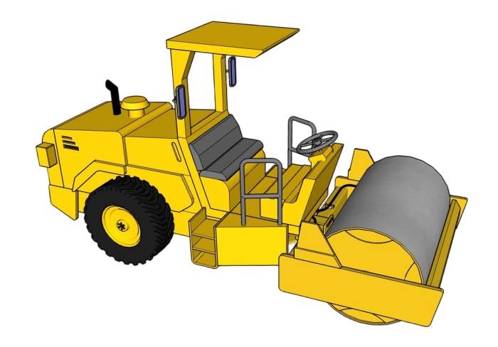 工程压路机机械SU模型 SU模型免费下载_sketchup模型