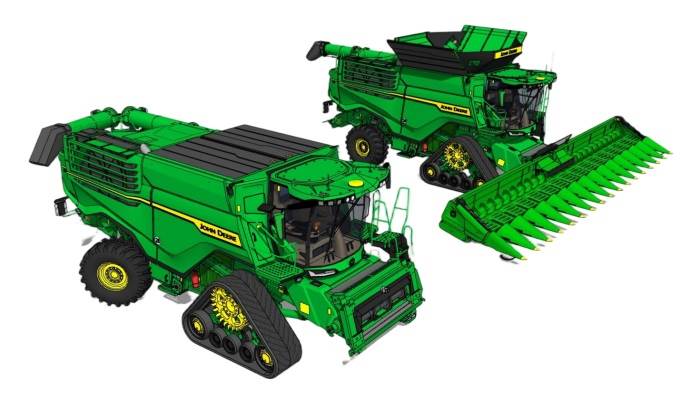 联合收割机机械SU模型 SU模型免费下载_sketchup模型