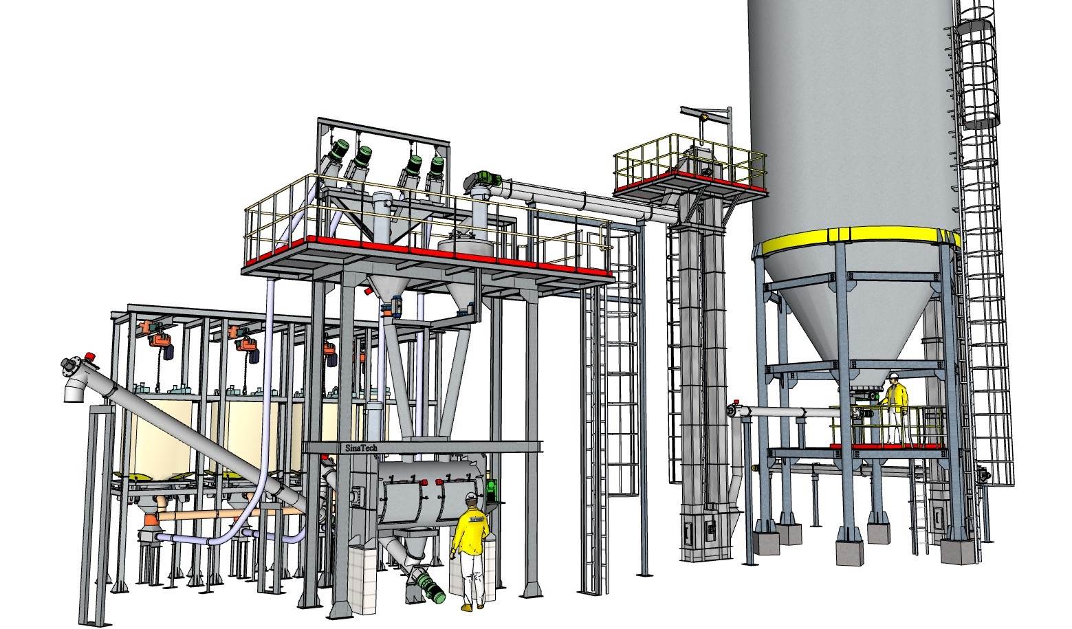 工业生产搅拌站机械SU模型 SU模型免费下载_sketchup模型