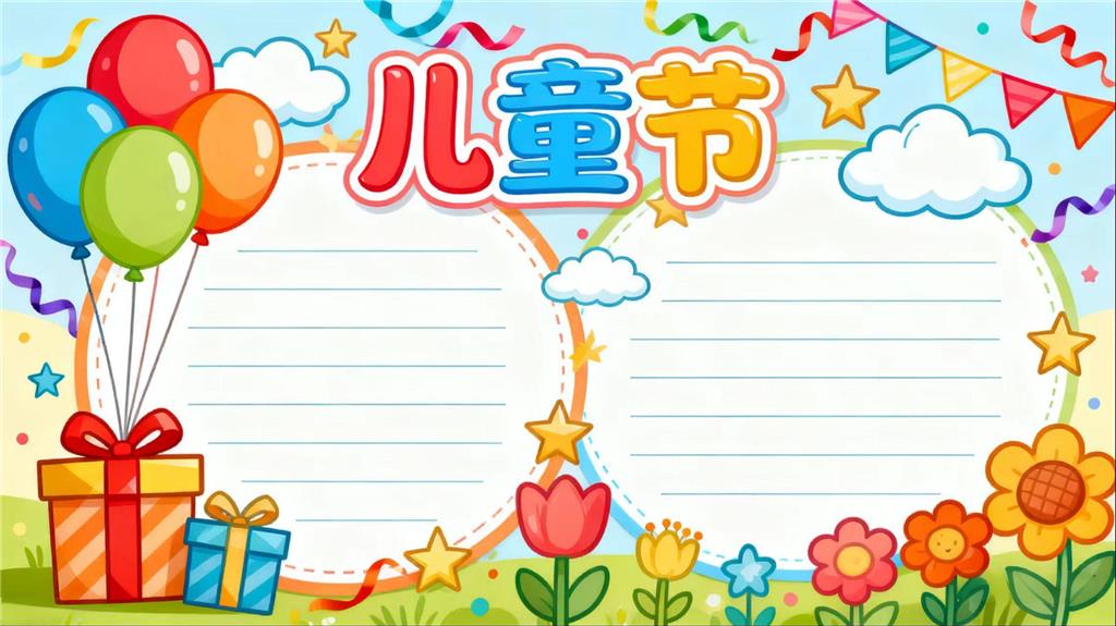 手抄报:六一儿童节小报 手抄报版式设计JPG模板