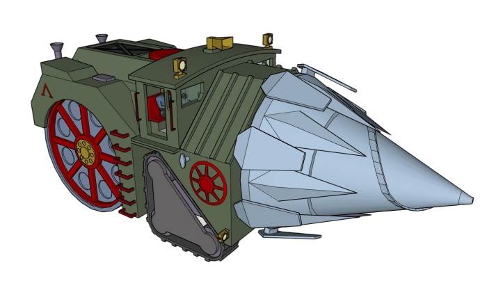 挖掘钻探车机械SU模型 SU模型免费下载_sketchup模型