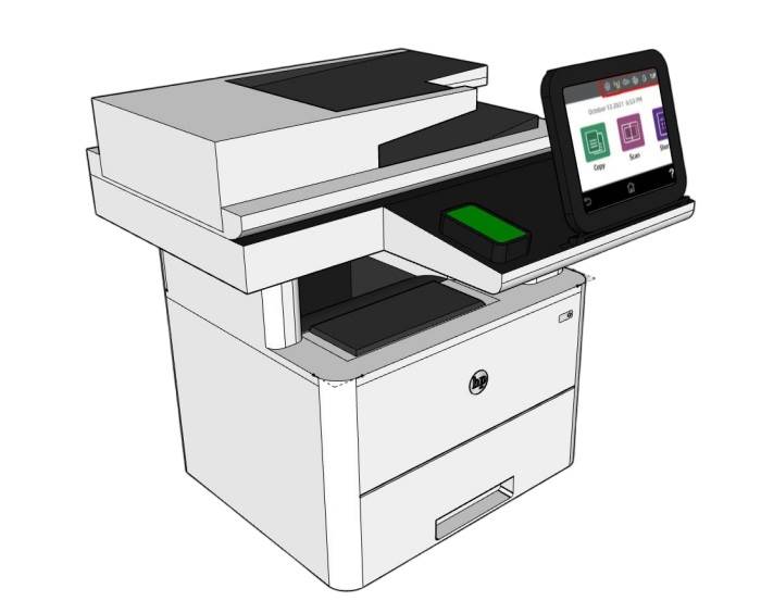 惠普彩色激光多功能一体机打印机办公SU模型 SU模型免费下载_sketchup模型