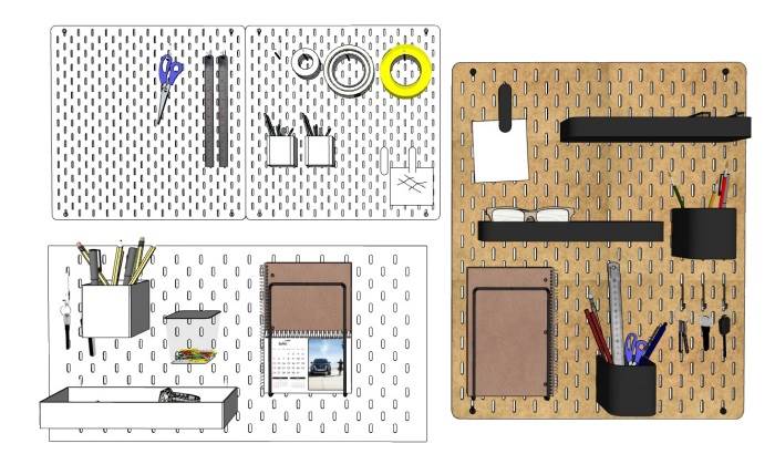 文具洞洞板办公SU模型 SU模型免费下载_sketchup模型
