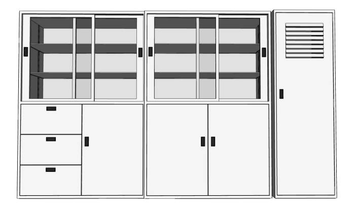 办公文件柜办公SU模型 SU模型免费下载_sketchup模型