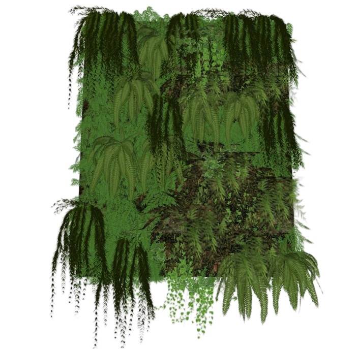 垂直绿化植物墙植物SU模型 SU模型免费下载_sketchup模型