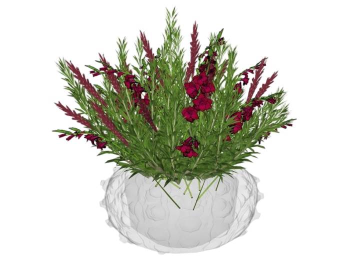 西洋杜鹃花盆植物SU模型 SU模型免费下载_sketchup模型