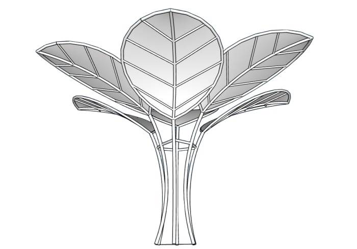 叶子造型公共艺术装置景观SU模型 SU模型免费下载_sketchup模型