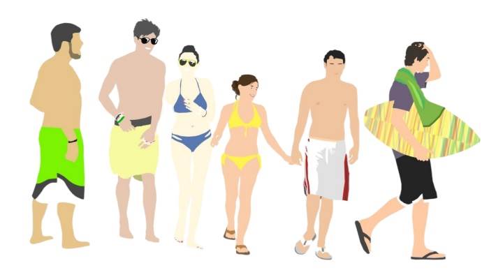 2d沙滩人物人物SU模型 SU模型免费下载_sketchup模型