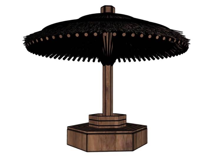 茅草遮阳座椅商业SU模型 SU模型免费下载_sketchup模型