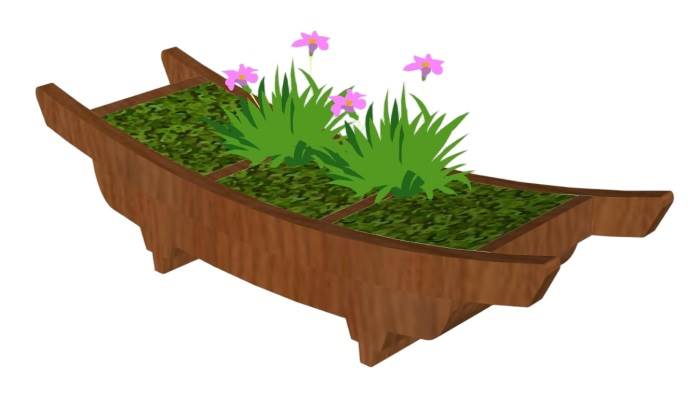 木制花箱景观SU模型 SU模型免费下载_sketchup模型