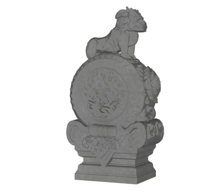 抱鼓石石狮子雕塑SU模型 SU模型免费下载_sketchup模型