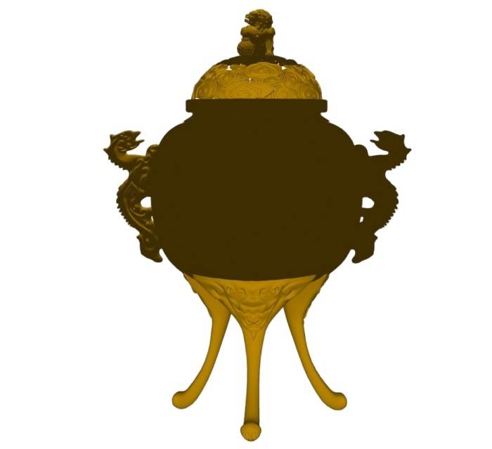 中国传统仿古金铜香炉装饰SU模型 SU模型免费下载_sketchup模型