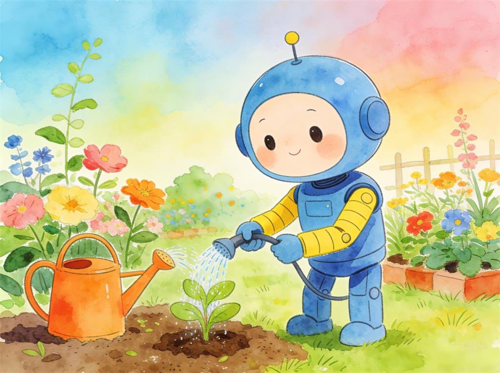 水彩画:过去一年人形机器人掌握了哪些技能 水彩画高清JPG图片素材