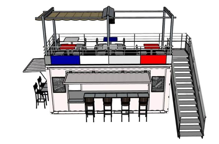 集装箱咖啡屋酒吧商业SU模型 SU模型免费下载_sketchup模型