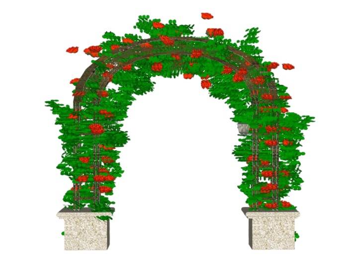 铁艺拱形花架景观SU模型 SU模型免费下载_sketchup模型