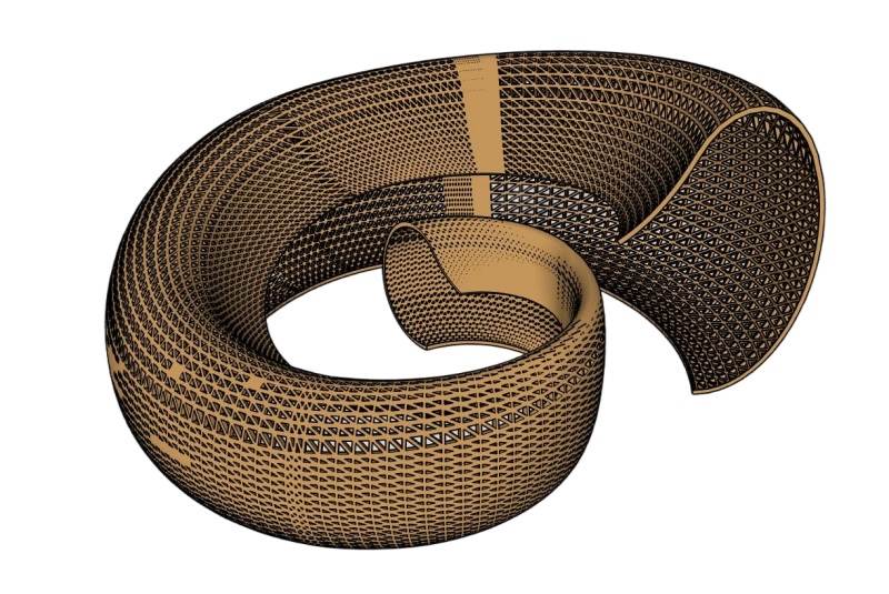 木制环形廊架建筑SU模型 SU模型免费下载_sketchup模型