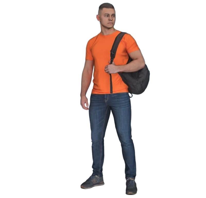 外国背包男子人物SU模型 SU模型免费下载_sketchup模型