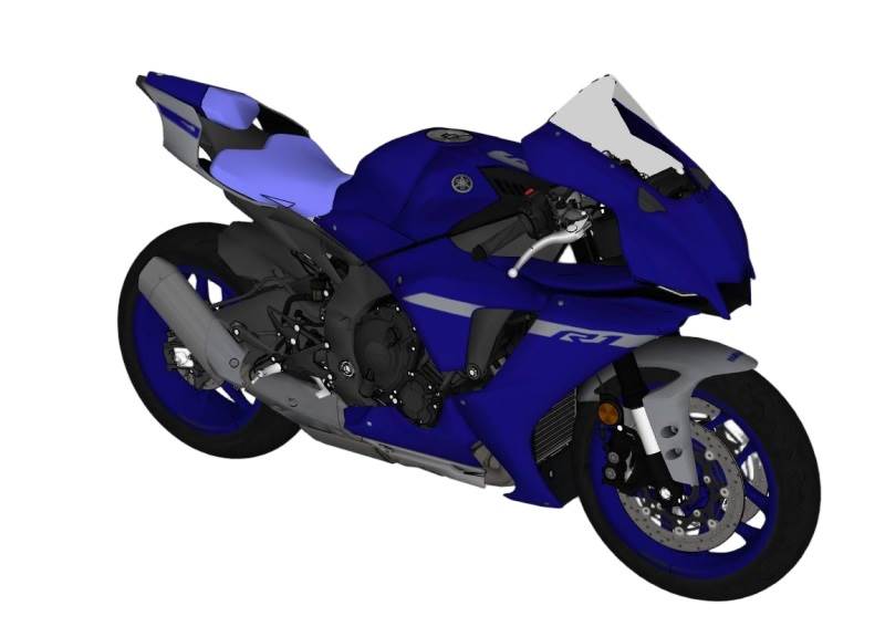 雅马哈摩托车交通SU模型 SU模型免费下载_sketchup模型