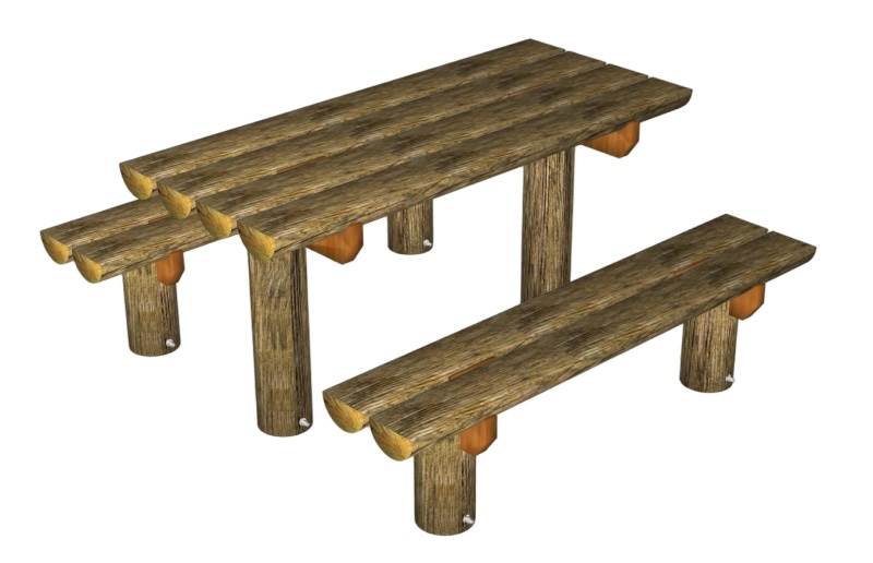 生态原木桌椅桌子SU模型 SU模型免费下载_sketchup模型