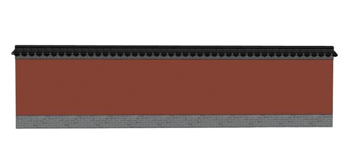 中式古代宫墙建筑SU模型 SU模型免费下载_sketchup模型