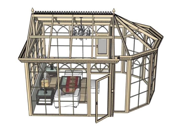 欧式阳光房建筑SU模型 SU模型免费下载_sketchup模型