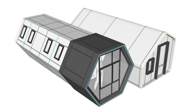 两个民宿太空舱休闲住宅建筑SU模型 SU模型免费下载_sketchup模型
