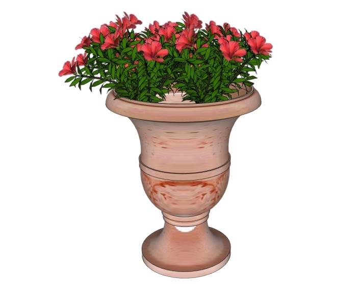 欧式花钵景观SU模型 SU模型免费下载_sketchup模型