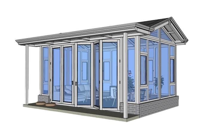 玻璃阳光房建筑SU模型 SU模型免费下载_sketchup模型