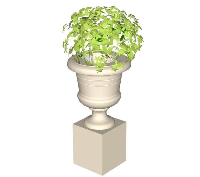 欧式花钵景观小品景观SU模型 SU模型免费下载_sketchup模型