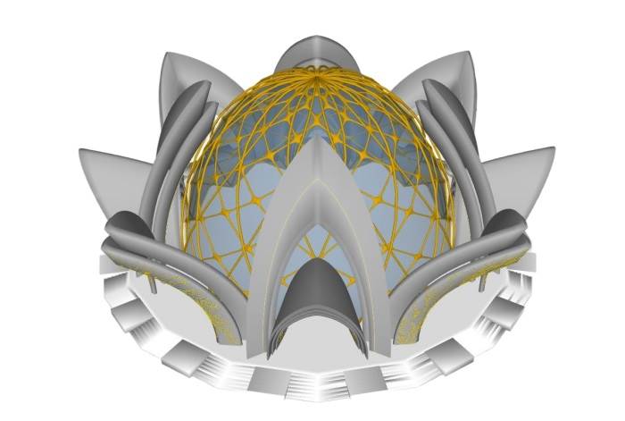 莲花异形建筑建筑SU模型 SU模型免费下载_sketchup模型