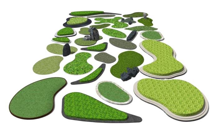 凹凸微地形景观SU模型 SU模型免费下载_sketchup模型