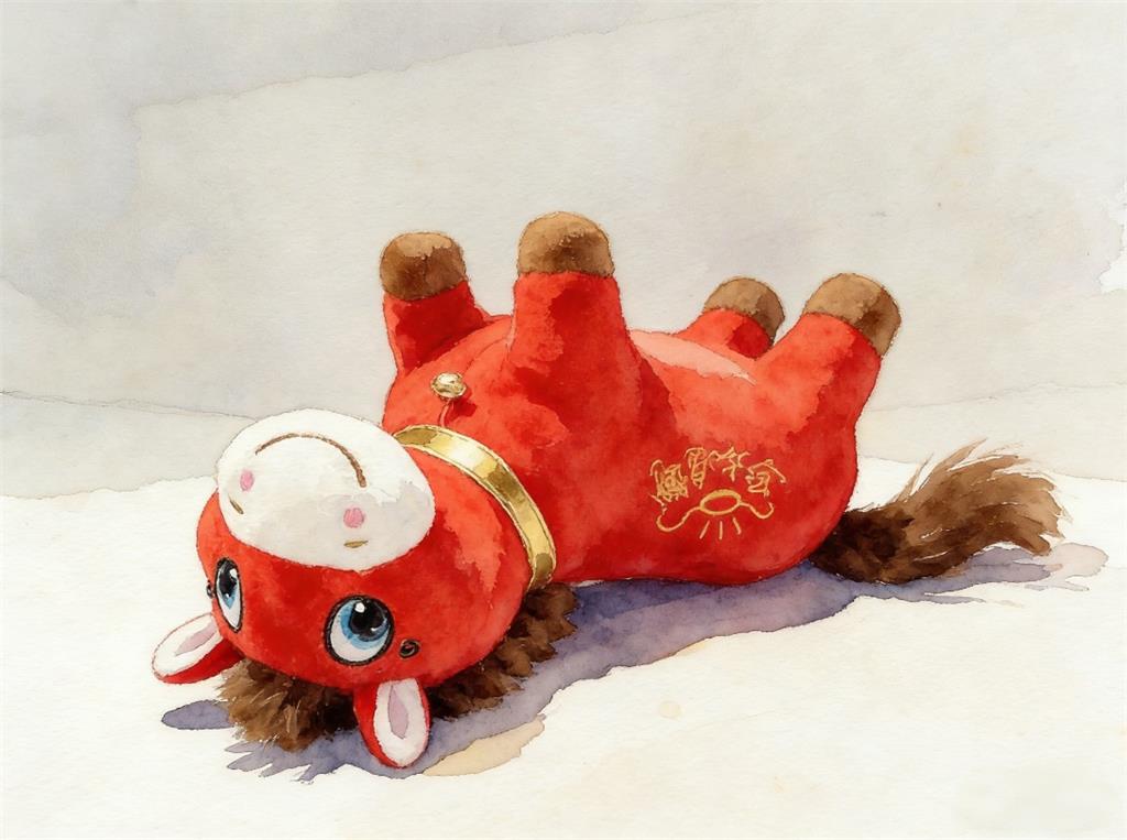 水彩画:这是真的马“倒”成功了 水彩画高清JPG图片素材