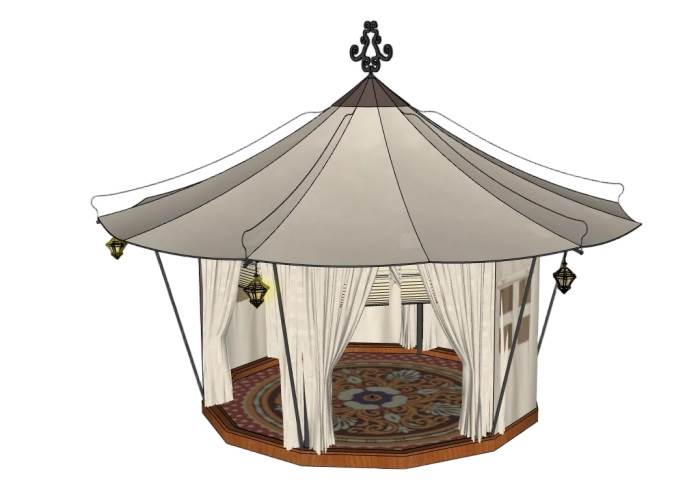 特色帐篷景观SU模型 SU模型免费下载_sketchup模型