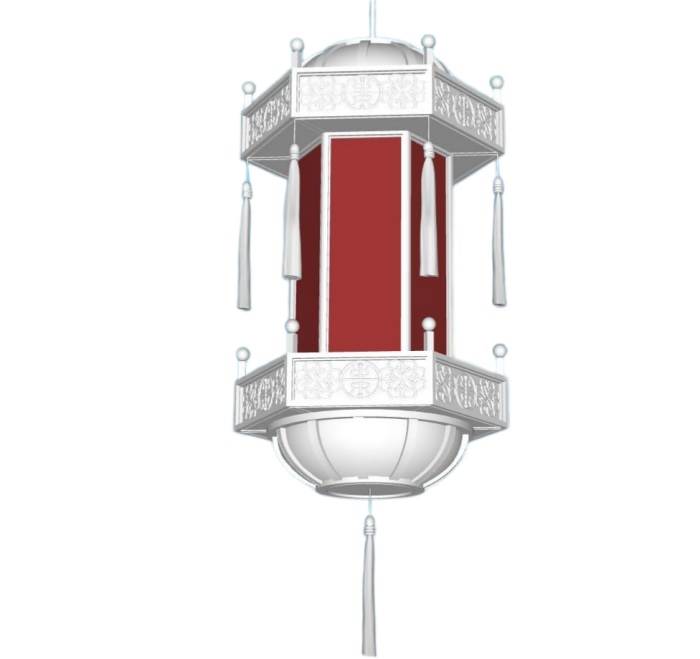 中式灯笼装饰SU模型 SU模型免费下载_sketchup模型