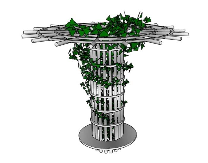 铁艺花架座椅景观SU模型 SU模型免费下载_sketchup模型