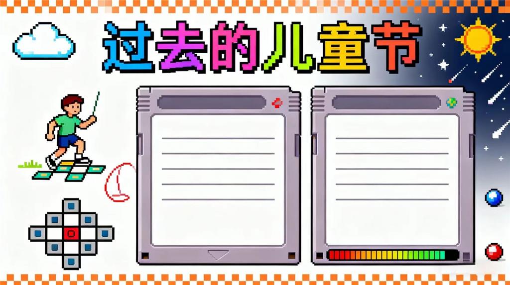 手抄报:过去的儿童节小报 手抄报版式设计JPG模板