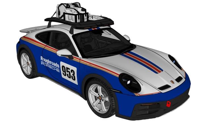 高性能越野跑车保时捷911汽车交通SU模型 SU模型免费下载_sketchup模型