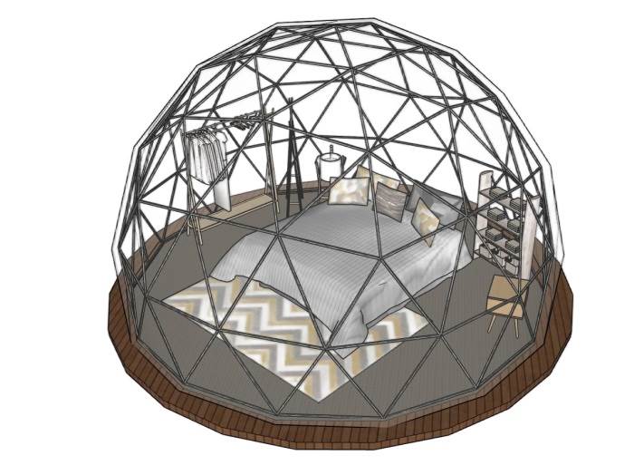 民宿星空房泡泡屋建筑SU模型 SU模型免费下载_sketchup模型