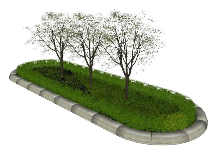 花圃绿化带景观SU模型 SU模型免费下载_sketchup模型