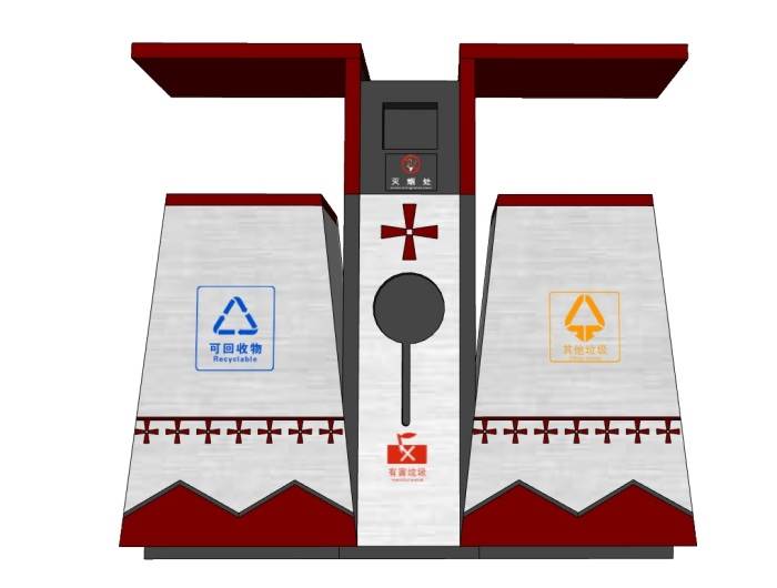 藏式垃圾桶装饰SU模型 SU模型免费下载_sketchup模型