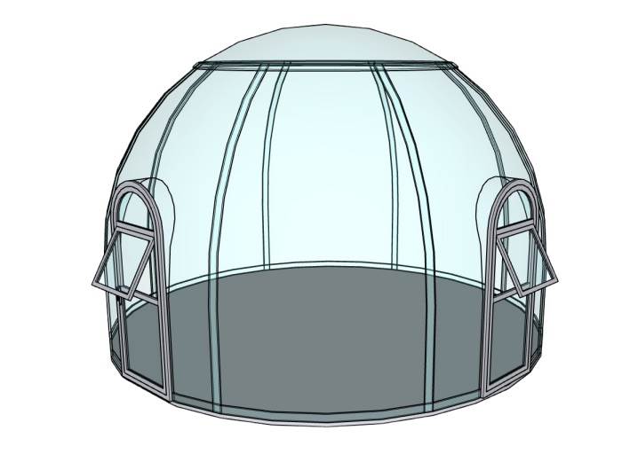 玻璃房泡泡屋景观SU模型 SU模型免费下载_sketchup模型