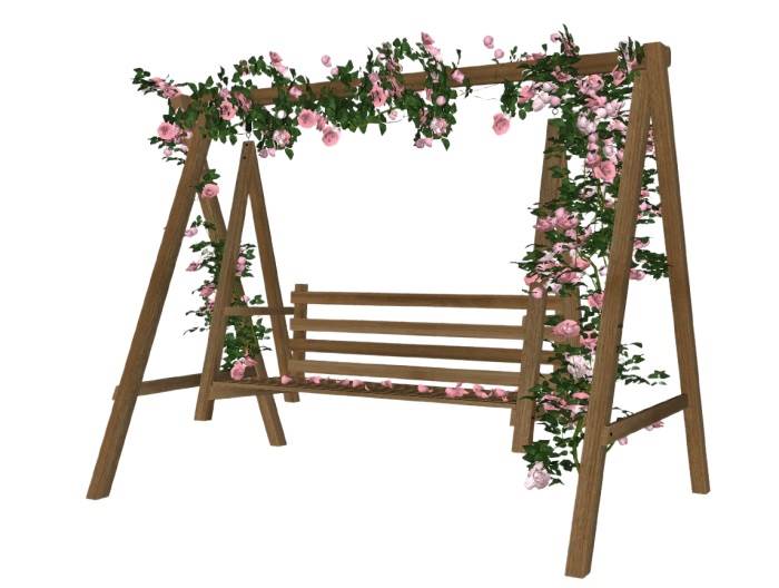 爬藤玫瑰秋千椅景观SU模型 SU模型免费下载_sketchup模型